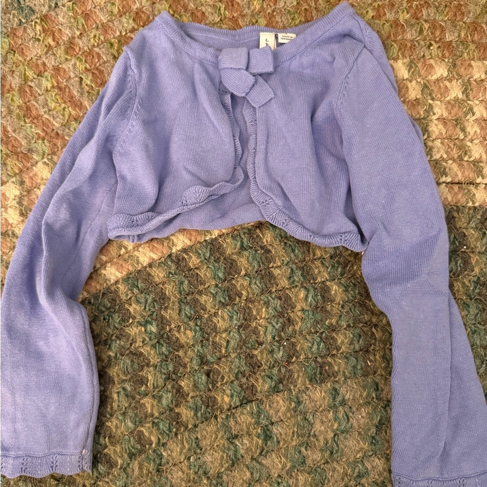 Janie and Jack Lavender Knit Bolero with Bow